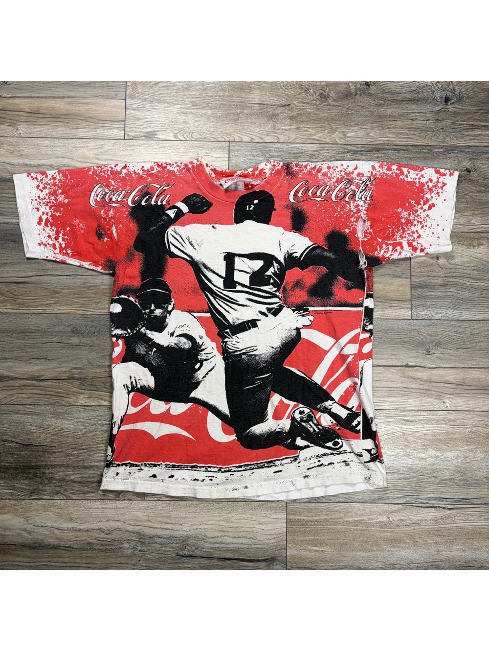 90’s Coca-Cola all-over print Baseball graphic T-shirt